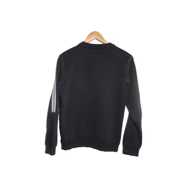 🖤Adidas Essentials Three Stripe Black Crewneck Sweatshirt - Picture 2 of 5